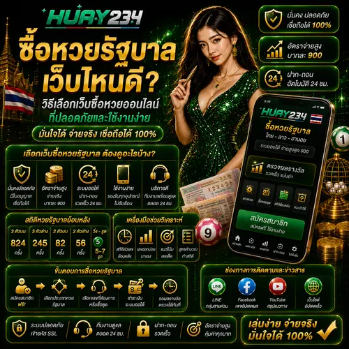 ซื้อหวยรัฐบาลเว็บไหนดี วิธีเลือกเว็บซื้อ หวยออนไลน์ ที่ปลอดภัยและใช้งานง่าย